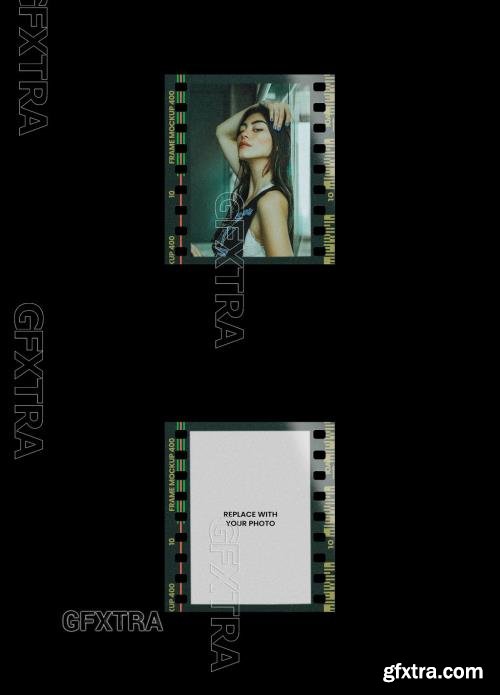 Analog Film Frame Photo Effect Mockup Template 545340859