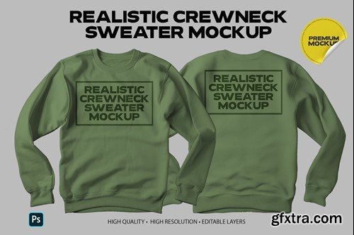 Realistic Crewneck Sweater Mockup 6DZCYJK