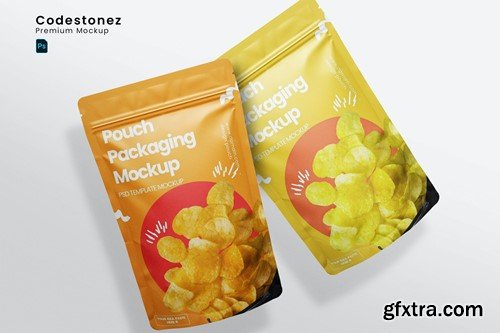 Realistic Pouch Packaging Mockup 44HNHPC
