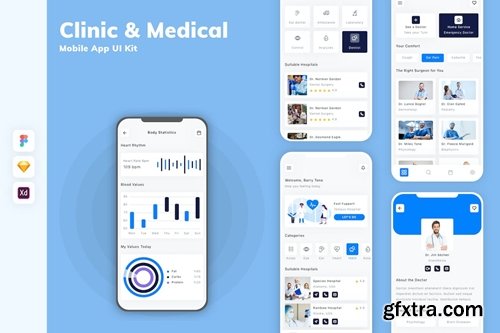 Clinic & Medical Mobile App UI Kit SDDWRHU