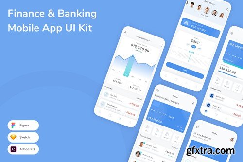 Finance & Banking Mobile App UI Kit DRSLF82
