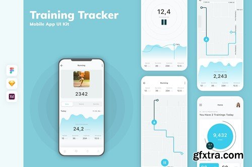 Training Tracker Mobile App UI Kit XVK4PAG