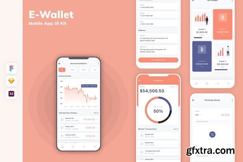 E-Wallet Mobile App UI Kit AQWMEEB