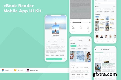 eBook Reader Mobile App UI Kit VZVFKHM