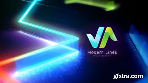 Videohive Bright Neon Lines Logo 45990791