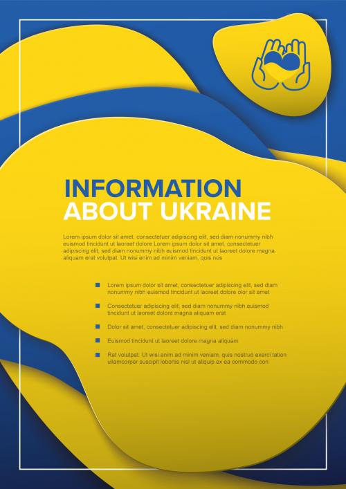 Ukraine Information Vertical Flyer Poster Leaflet Layout 492064288