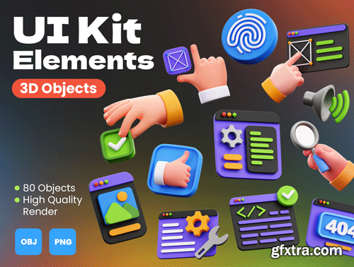 3D UI Kit Elements Ui8.net
