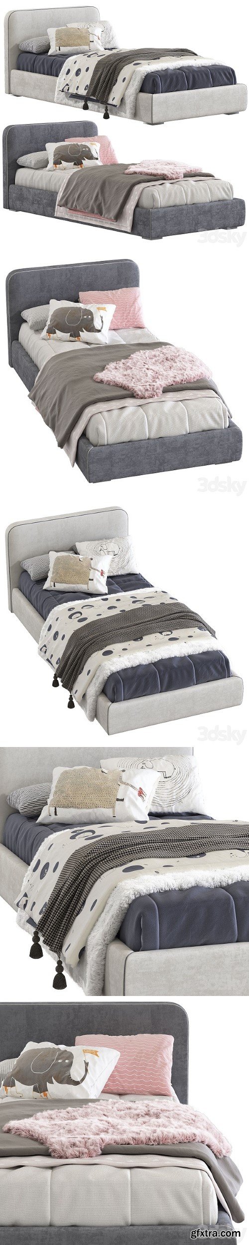 Bed With Upholstered Headboard 242