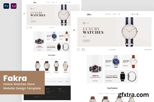 Fakra - Watches Shop Website Design Template WNAFB6Y