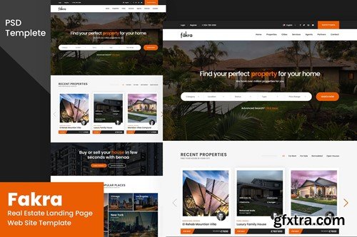 Fakra - Real Estate Landing Page Website Template F7CWN5F