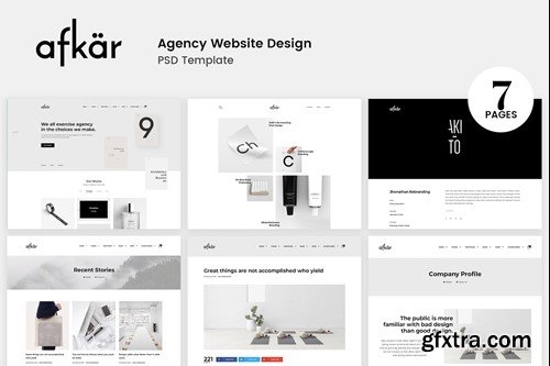 Afkar - Agency Website Design PSD Template GMRS2SZ