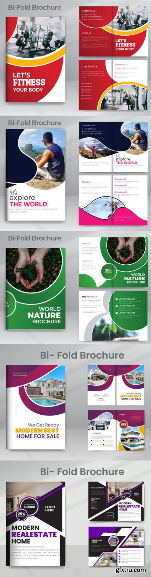 5 Bi-Fold Brochures Templates for Illustrator