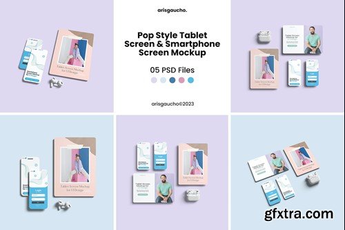 Tablet Screen and Smartphone Screen Mockup LE5PSLC