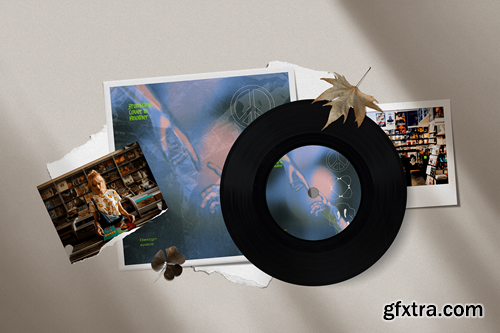 Vinyl Photo Collage Mockup Template BF7SF8E
