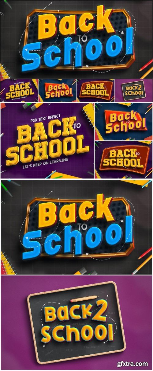Back to School 3d Text Effect Style