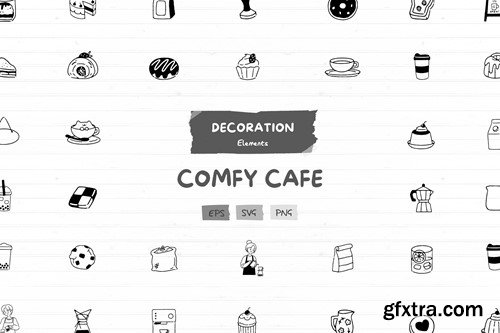 Comfy Cafe Elements and Illustration Pack 8V4KW32