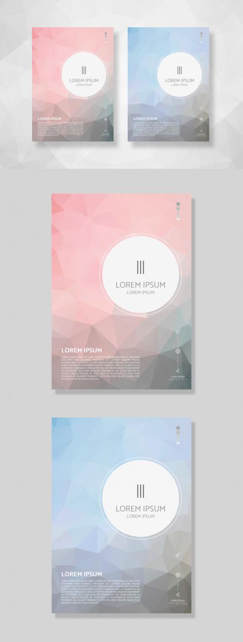 Poster Layout with Triangular Geometric Background 256683039