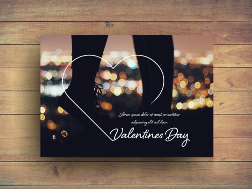 Valentine's Day Photo Frame Card Layout 246030479