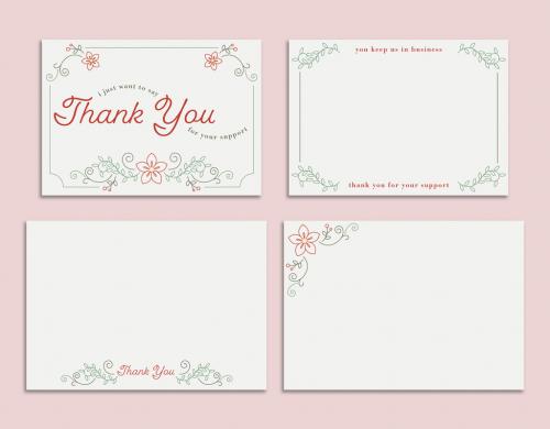 Floral Thank You Card Layout 395420437