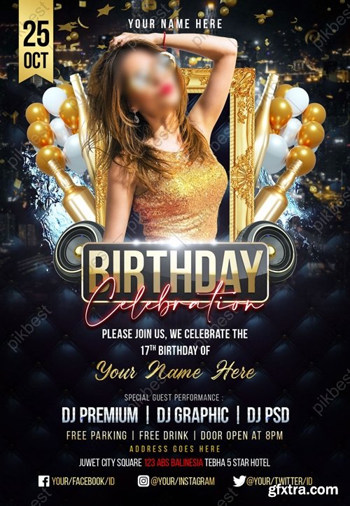 Birthday Celebration Flyer Or Poster Template 6444622