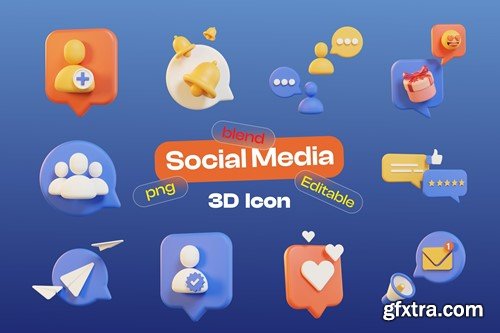 3D Social Media Notification K24497D