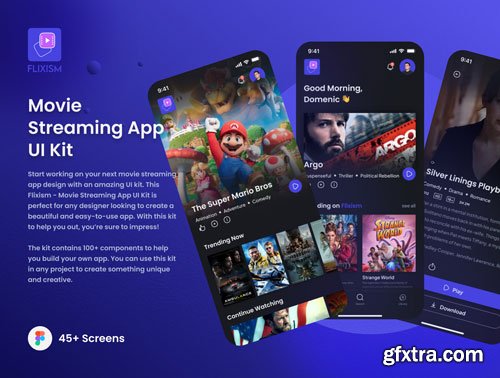 Flixism - Movie Streaming App UI Kit Ui8.net