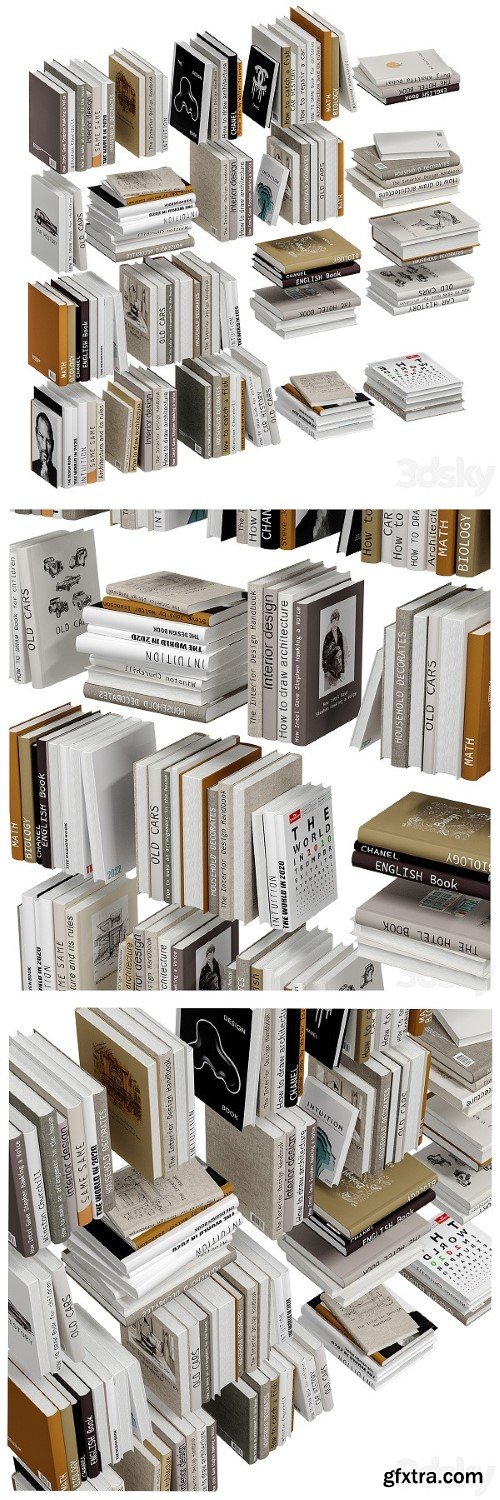 Set of Books in Beige Color