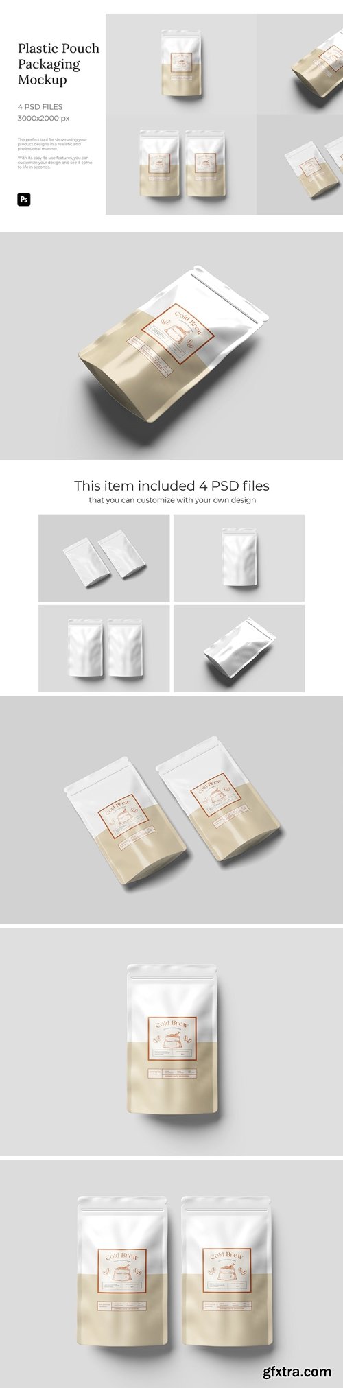 Plastic Pouch Packaging Mockup SJZH6PD