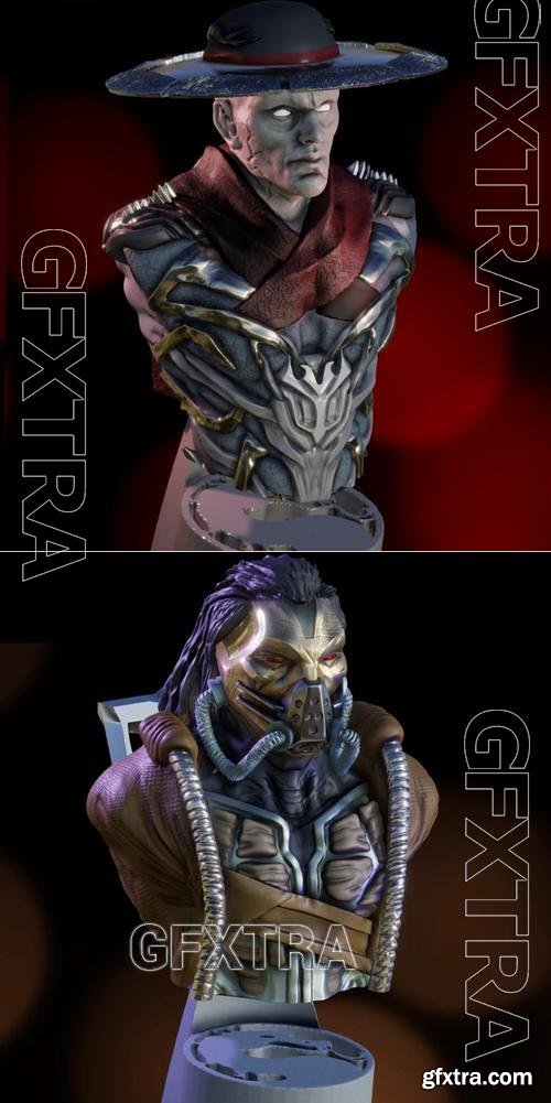 Kabal Bust and Kung Lao from Mortal Kombat Bust – 3D Print Model