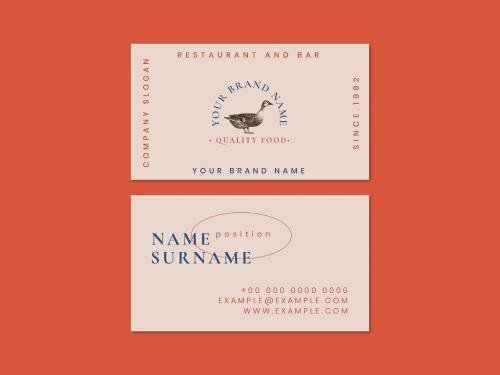 Business Card Layout for Restaurant in Vintage Design 447310464