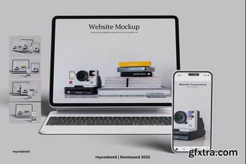 Multi device website presentation mockup LF6LP72
