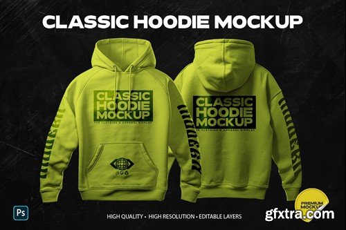 Realistic Classic Hoodie Mockup BFPTS8N