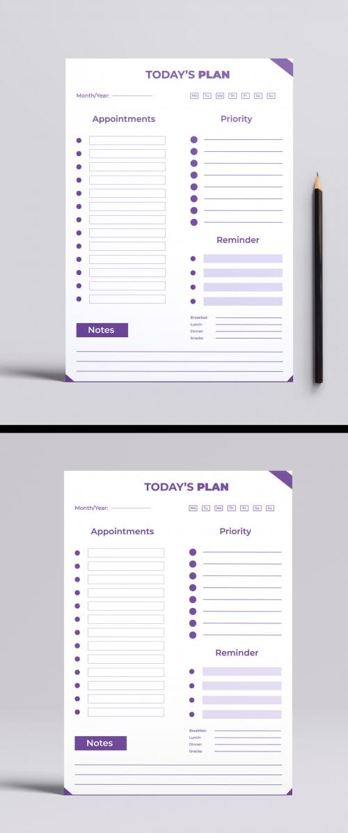 Daily Planner Design Template 582941662