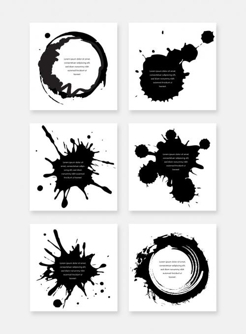 Social Media Posts With Black Quote Vector Splashes Design 574343576