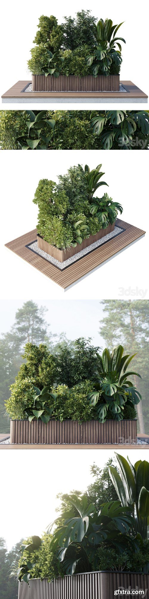 Outdoor plant Collection 114 - Wooden box for plant garden