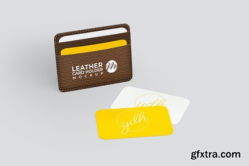 Leather Card Holder Mockup MYZERTQ