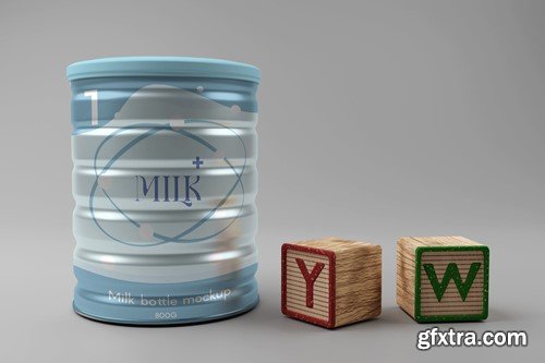 Baby Milk Powder Tin Can Mockup MZVTNV4