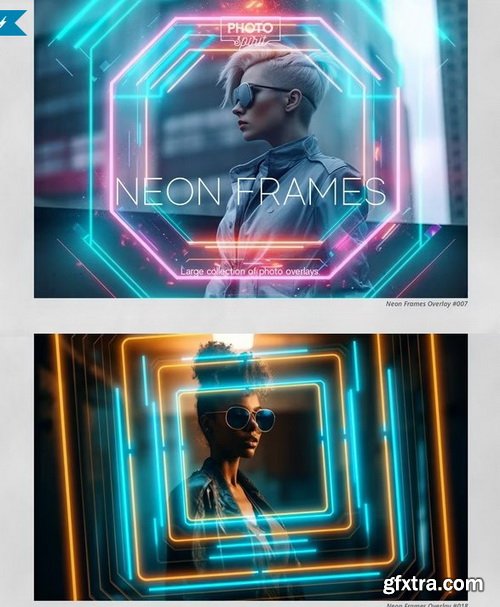 GraphicRiver - Neon Frames Effect Overlays - 45355812