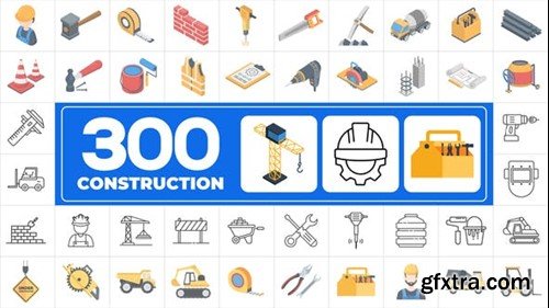 Videohive 300 Icons Pack - Construction 45900347