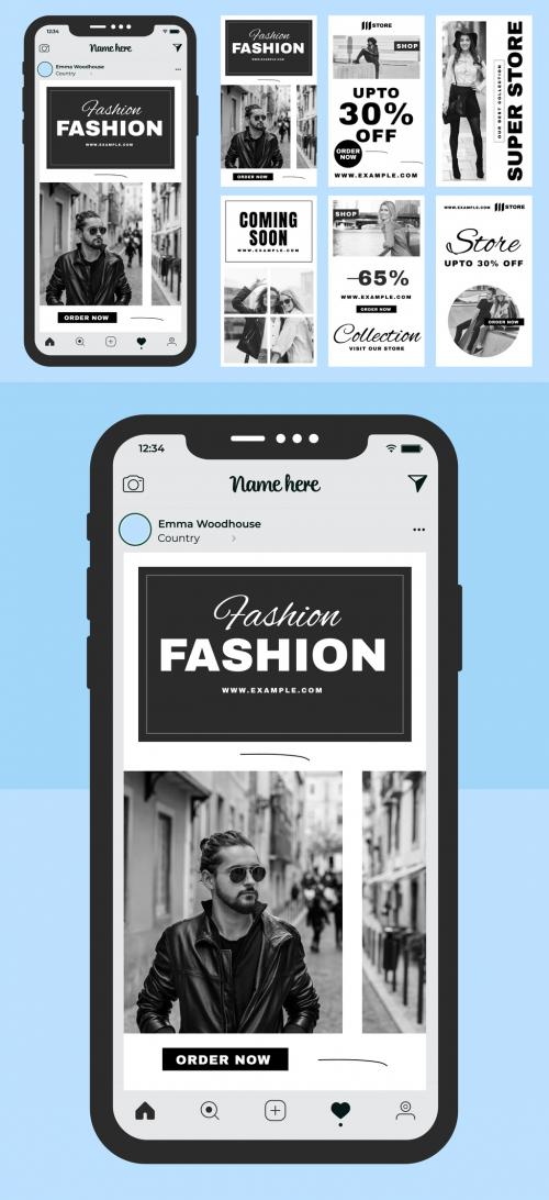 Fashion Cloth Store Story Design Bundle Design 572128329