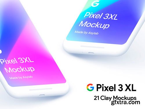 21 Google Pixel 3 XL Clay Mockups Ui8.net