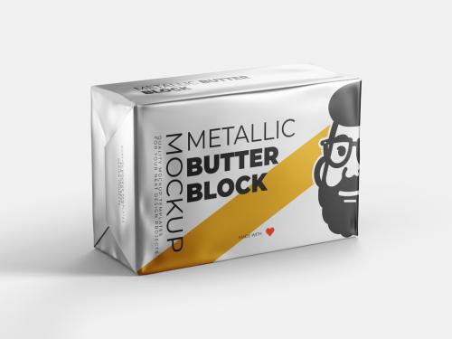 Metallic Foil Butter Packaging Mockup 573496681
