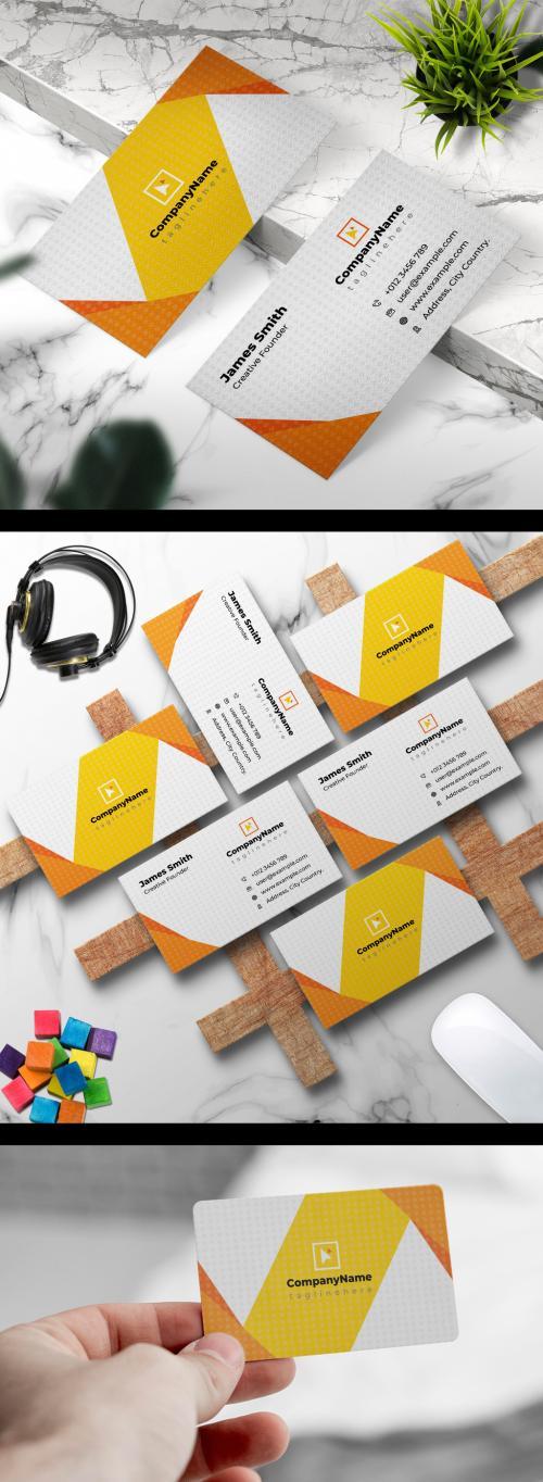 Yellow Color Business Card Layout 460401170