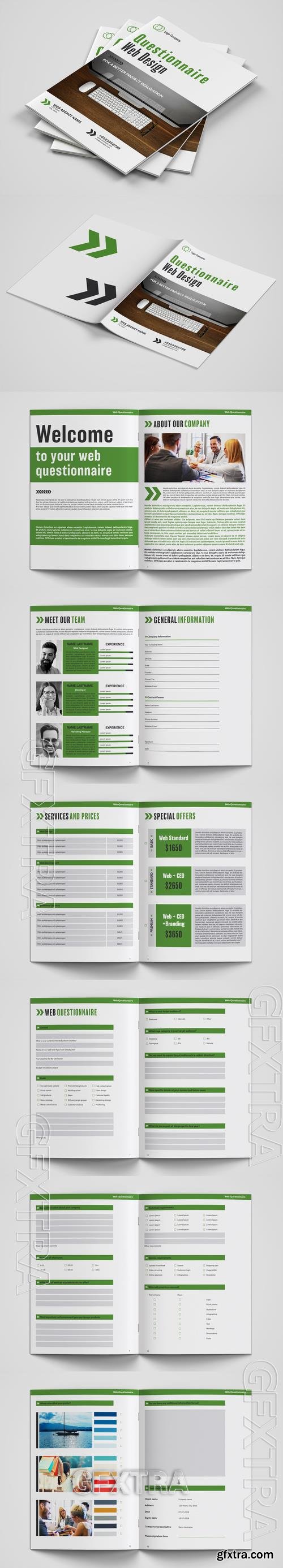 Questionnaire Layout with Green Accents 211177709
