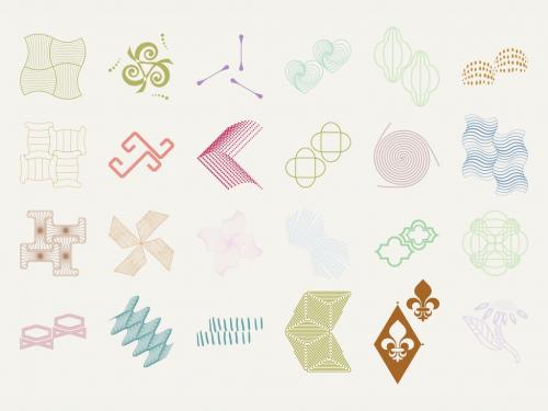 Set of Abstract Geometric Shapes 595613122