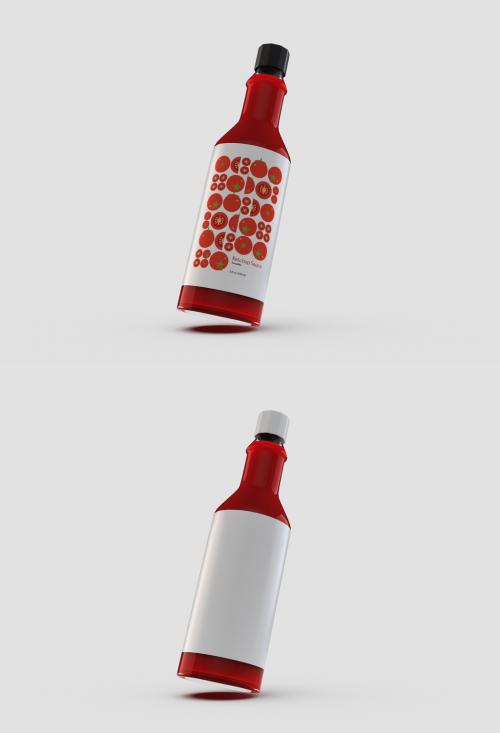 Ketchup Glossy Bottle Mockup 452991604