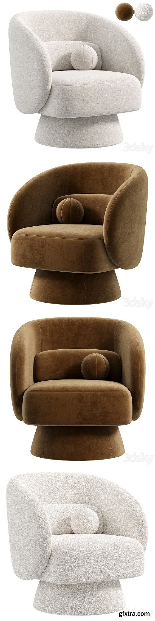 Saboor Upholstered Swivel Barrel Chair