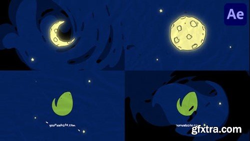 Videohive Cartoon Moon Logo Opener for After Effects 46208683