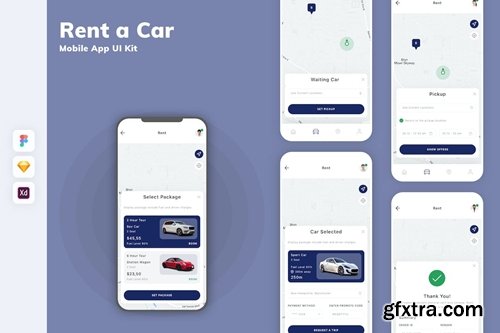 Rent a Car Mobile App UI Kit EWC6GXY