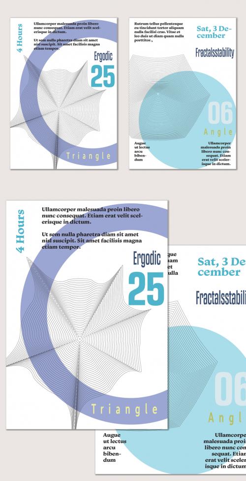 A4 Flyer 3D Geometric Wireframe Shape Simple Layout Science Event 589228549
